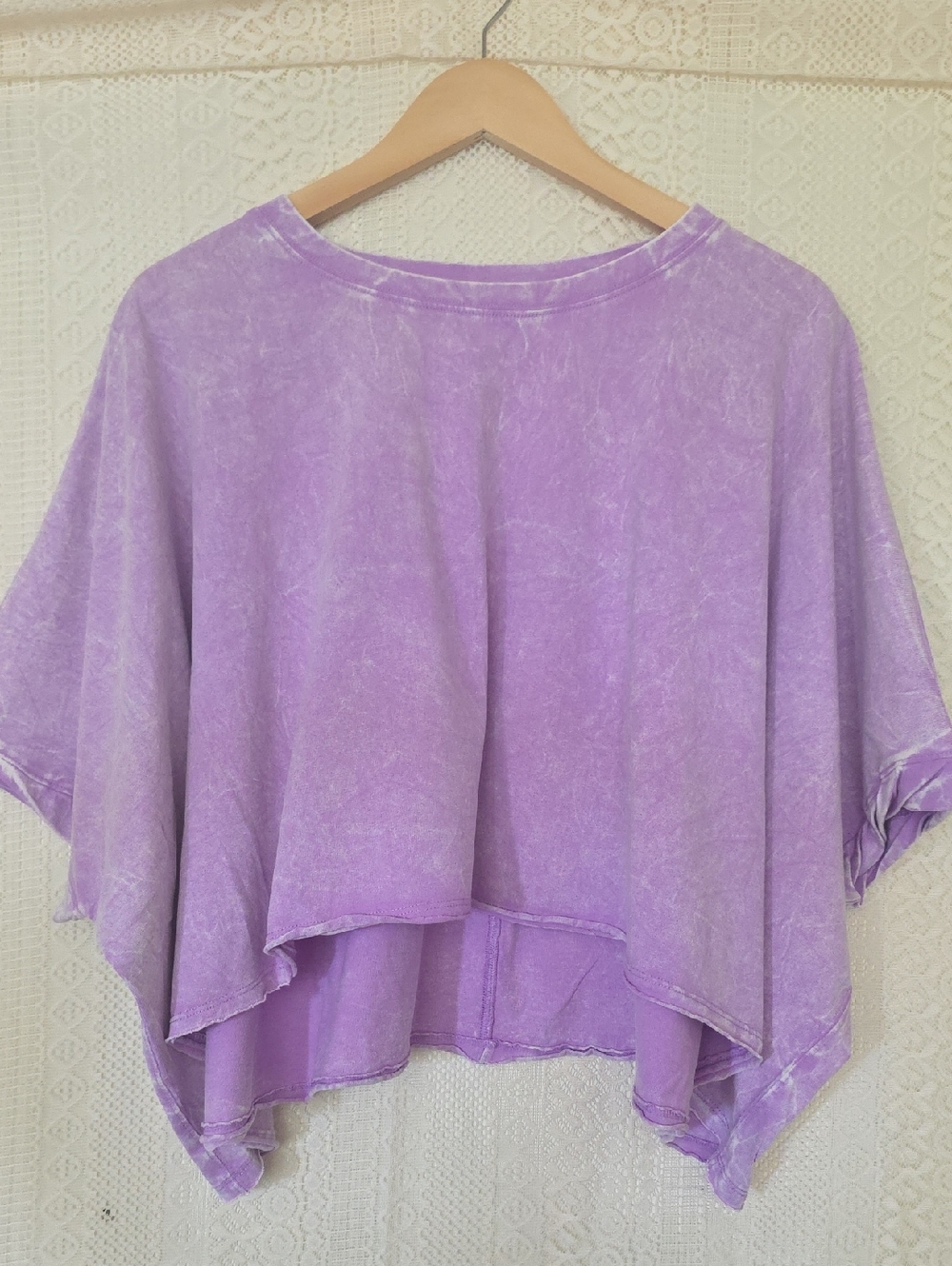 Washed Lavender Relaxed Draped Tunic Top